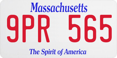MA license plate 9PR565