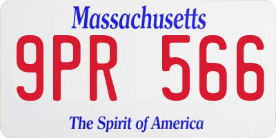 MA license plate 9PR566