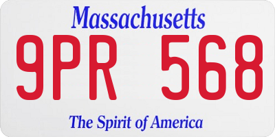 MA license plate 9PR568