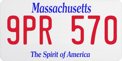 MA license plate 9PR570