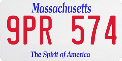 MA license plate 9PR574