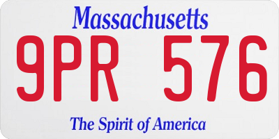 MA license plate 9PR576