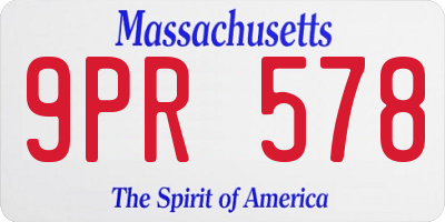 MA license plate 9PR578