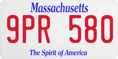 MA license plate 9PR580