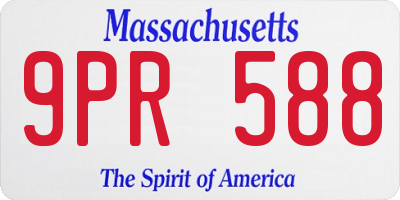 MA license plate 9PR588