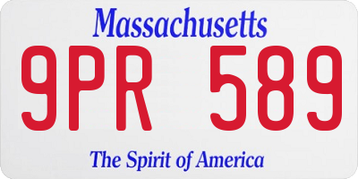 MA license plate 9PR589
