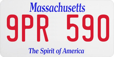 MA license plate 9PR590