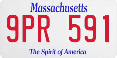 MA license plate 9PR591