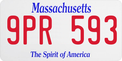 MA license plate 9PR593