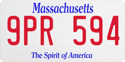 MA license plate 9PR594