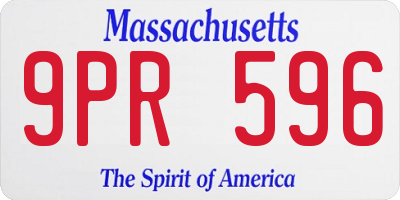 MA license plate 9PR596