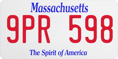 MA license plate 9PR598