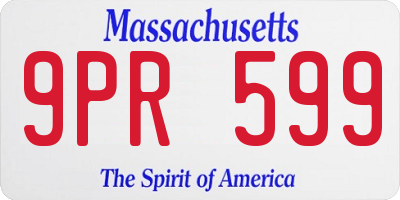 MA license plate 9PR599