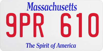 MA license plate 9PR610