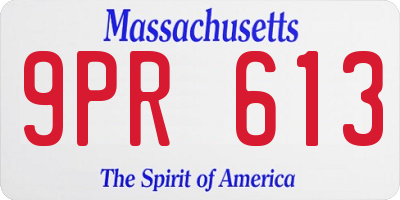 MA license plate 9PR613