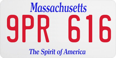 MA license plate 9PR616