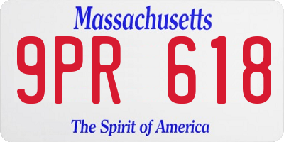 MA license plate 9PR618