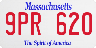 MA license plate 9PR620