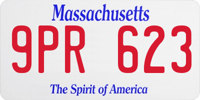 MA license plate 9PR623