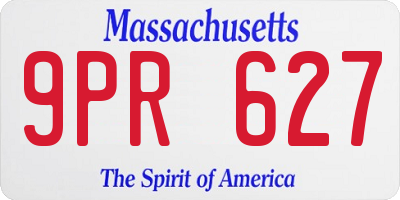 MA license plate 9PR627