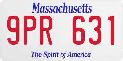 MA license plate 9PR631