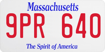 MA license plate 9PR640