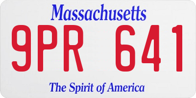 MA license plate 9PR641