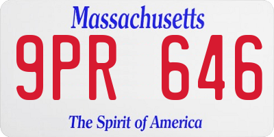 MA license plate 9PR646