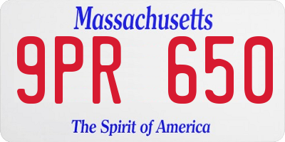 MA license plate 9PR650