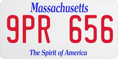MA license plate 9PR656