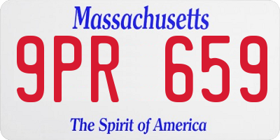 MA license plate 9PR659