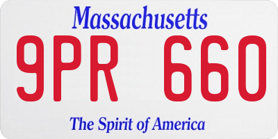 MA license plate 9PR660