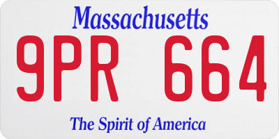 MA license plate 9PR664