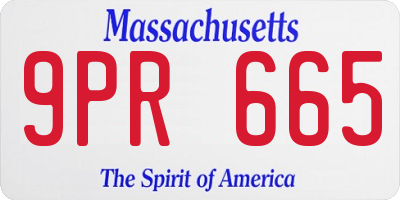 MA license plate 9PR665
