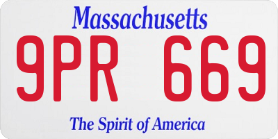 MA license plate 9PR669