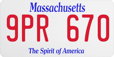 MA license plate 9PR670