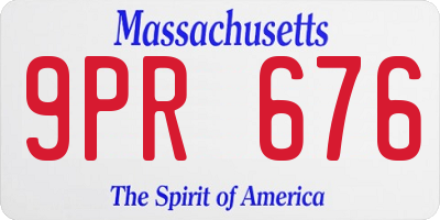 MA license plate 9PR676