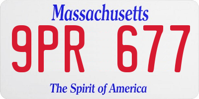 MA license plate 9PR677