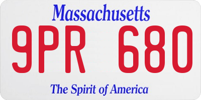 MA license plate 9PR680