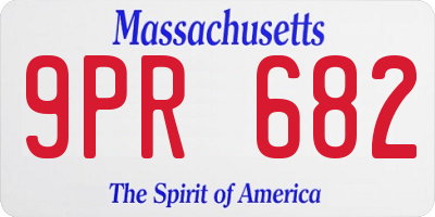 MA license plate 9PR682