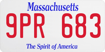MA license plate 9PR683