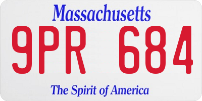 MA license plate 9PR684
