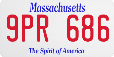 MA license plate 9PR686