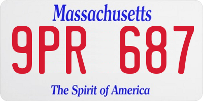 MA license plate 9PR687