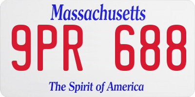 MA license plate 9PR688