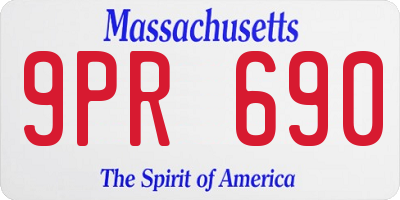 MA license plate 9PR690