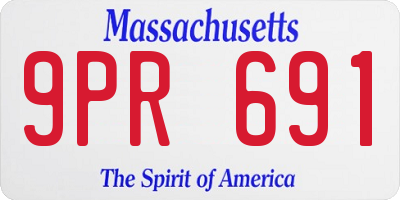 MA license plate 9PR691