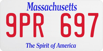 MA license plate 9PR697