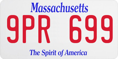 MA license plate 9PR699