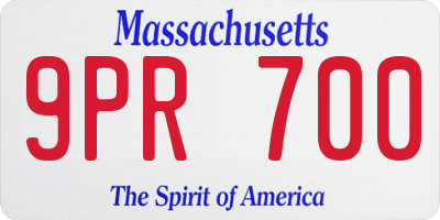 MA license plate 9PR700